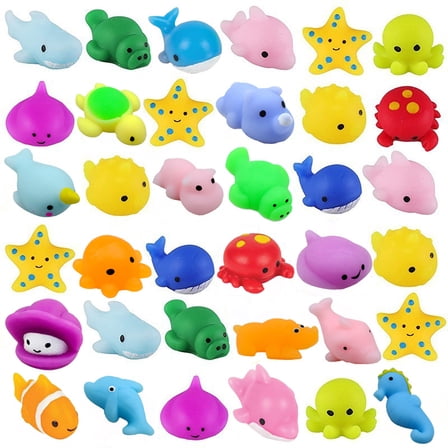 10/30/50PCS Squishies Mochi Toys Sea Animals Stress Ball Stress Relief Squeeze Toys Goodie Bag Stuffers Fidget Toys Marine Theme