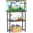 thumbnail image 1 of 10-30 Gallon Fish Tank Stand, 2-Tier Heavy Duty Aquarium Terrarium Shelf, Rustic Brown, 30" L x 11.8" W x 30.7" H, 1 of 16