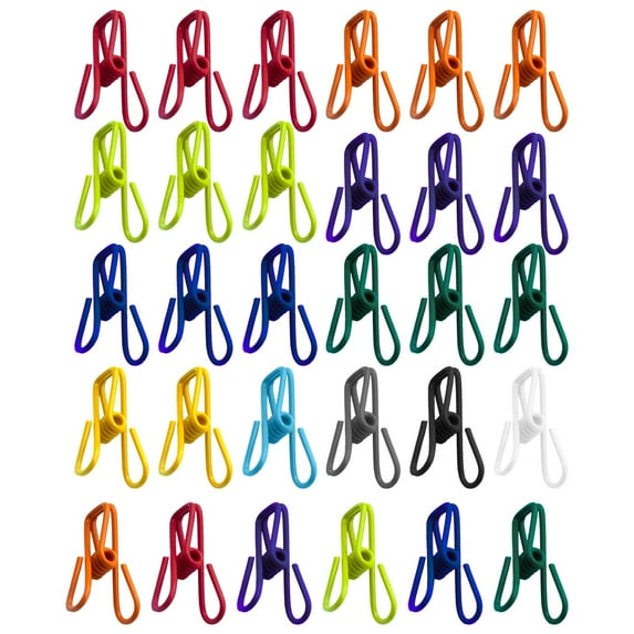 10/30 Pack Assorted Chip Bag Clips, Utility PVC 2 Inch-Coated Steel Clip for Sealing Food Multi-Colored Multipurpose Clothes Pins and Bag Clip for Laundry Hanging Food Package(Multicolor1,2x1.2")