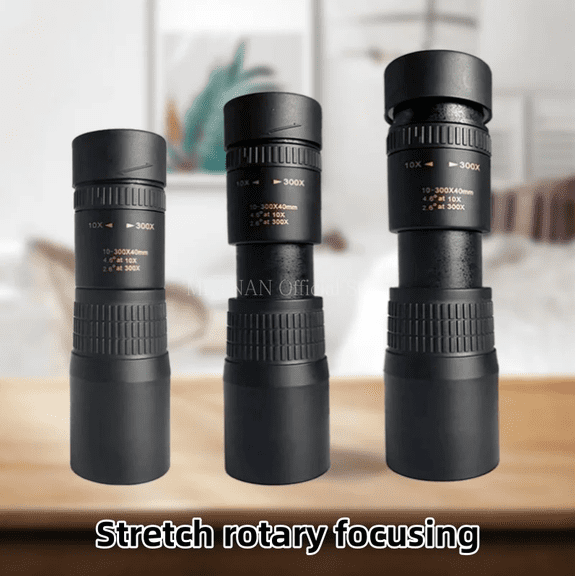 10-300x40 HD Monocular Telescope Mini Portable Mobile Phone Telescope with Holder Outdoor Camping Hunting Birdwatching Telescope