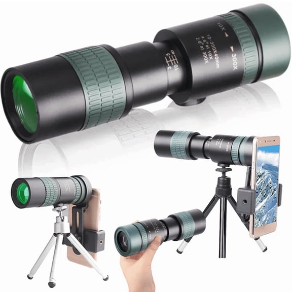 10-300x40 Zoom Telescope HD Portable Strong Binoculars Long Range Professional Monocular BAK4-Prisms For Hunting Camping