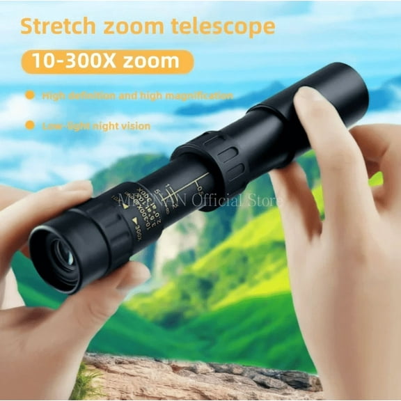 10-300x40 Zoom Telescope HD Portable Strong Binoculars Long Range Professional Monocular For Hunting Camping