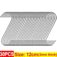 thumbnail image 1 of 10/30PCS Stainless Steel S Hooks with Sharp Tip Kitchen Meat Hanger Hanging Hooks Butcher Shop BBQ Hook Kitchen Baking Gadgets, 1 of 10