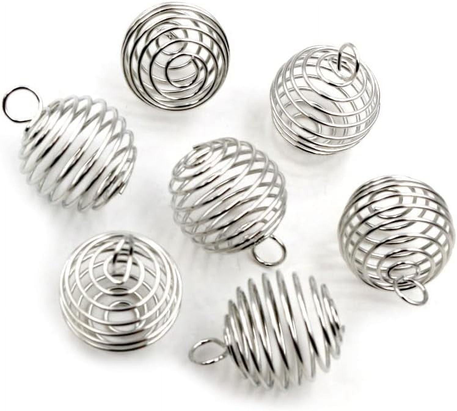 10-30Pcs/lot 9-25mm Metal Spiral Beads Cages Pendants Hollow Bead Caps for DIY Charms Jewelry Making Supplies Accessories, 9 25mm, Metal, other gemstones