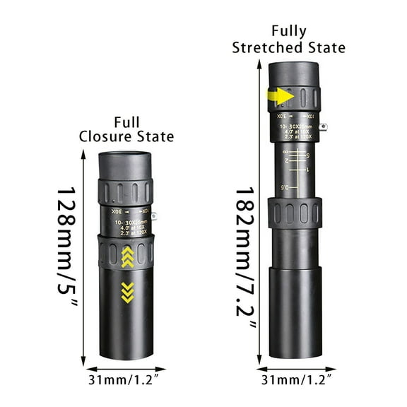 10-30x25 Monocular for Moble Phine, Night Vision High-Definition Telescope, High-Power Zoom for Outdoor