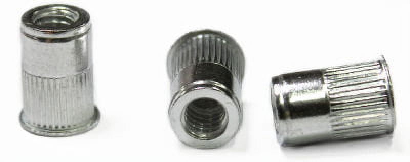 10-32 (Max Grip .130) Small Flange Ribbed Blind Threaded Insert / Aluminum - 1000 Piece Carton