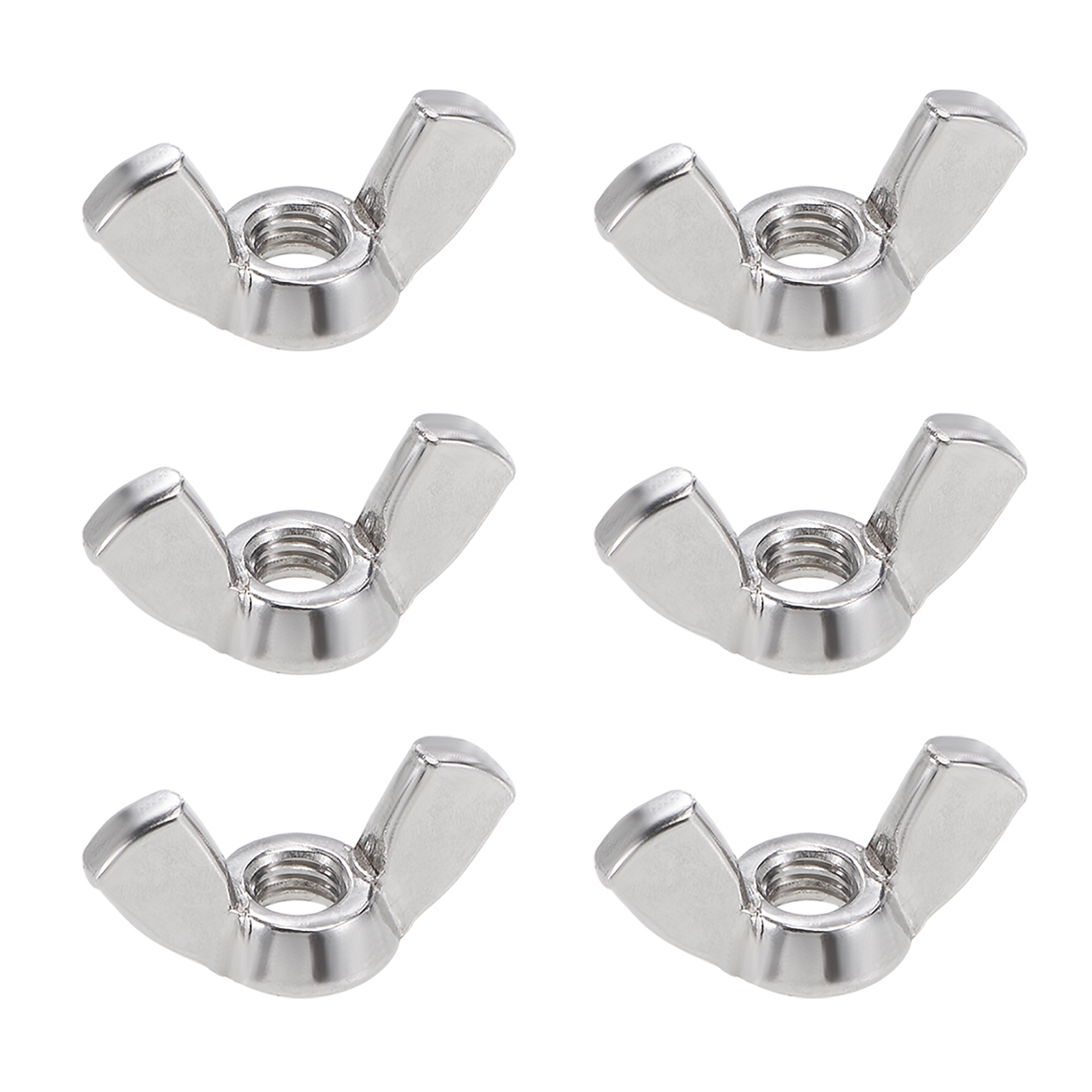 10-32 Wing Nuts 304 Stainless Steel Shutters Butterfly Nut Hand Twist Tighten Fasteners 6pcs - image 1 of 4