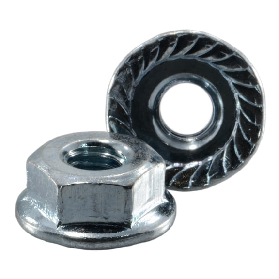 #10-32 Zinc Plated Steel Fine Thread Serrated Lock Nuts (20 pcs.)