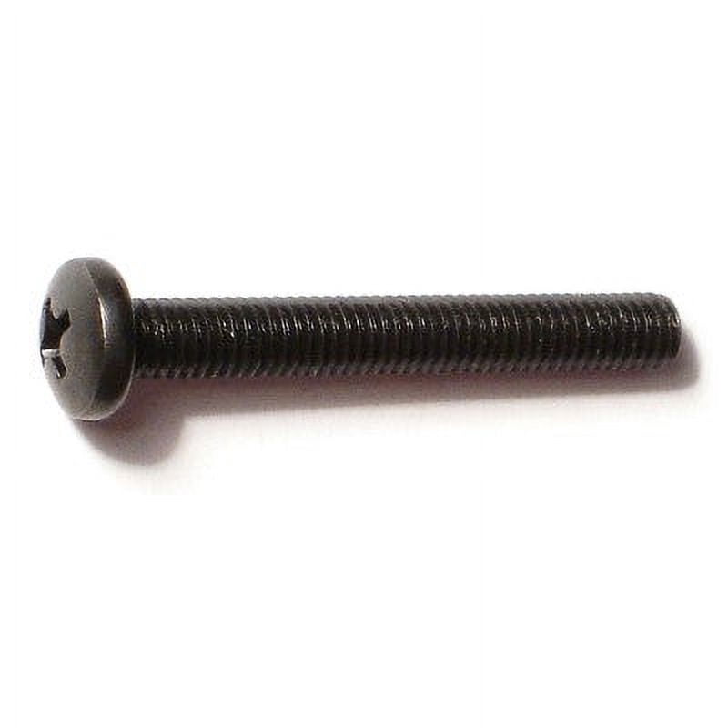 100 PCS #6-32 X 1" Pan Head Machine Screws Black - Phillips Drive, 304 Stainless Steel 18-8, Black Oxide Coated