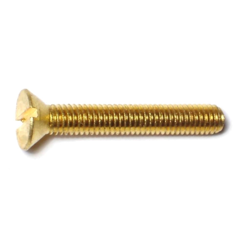#10-32 x 1-1/4" Brass Fine Thread Slotted Flat Head Machine Screws MSFB-255