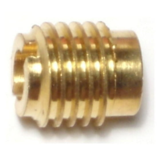 #10-32 x 1/2" Brass Fine Thread Tapped Wood Inserts WIB-089