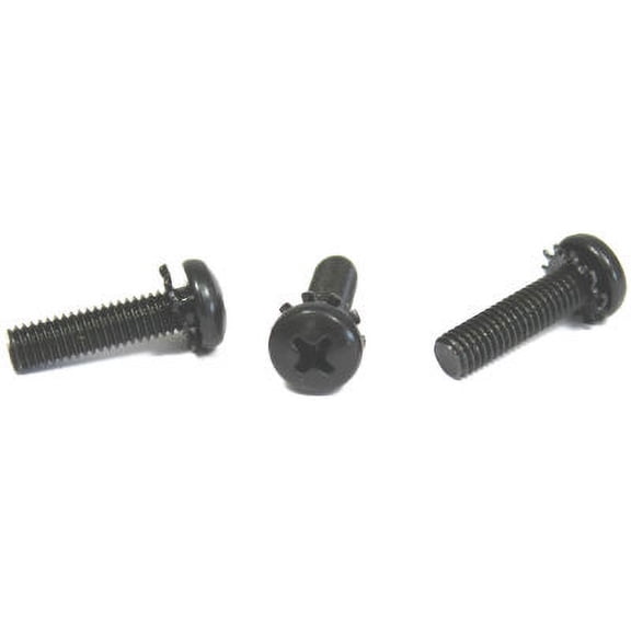 10-32 x 1/4" SEMS Screws / External Tooth Washer / Phillips / Pan Head / Steel / Black Zinc - 9000 Piece Carton