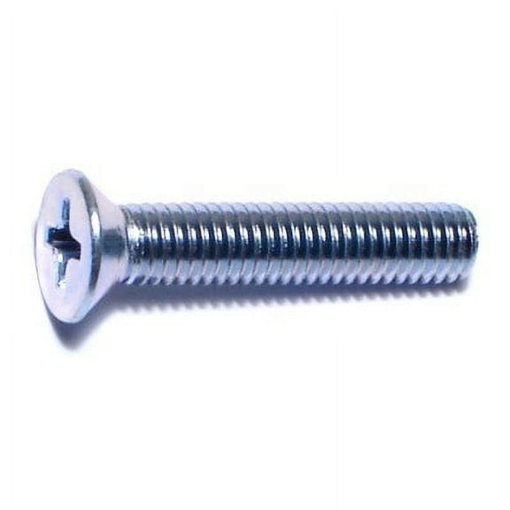 #10-32 x 1" Zinc Plated Steel Fine Thread Phillips Flat Head Machine Screws MSCFS-366