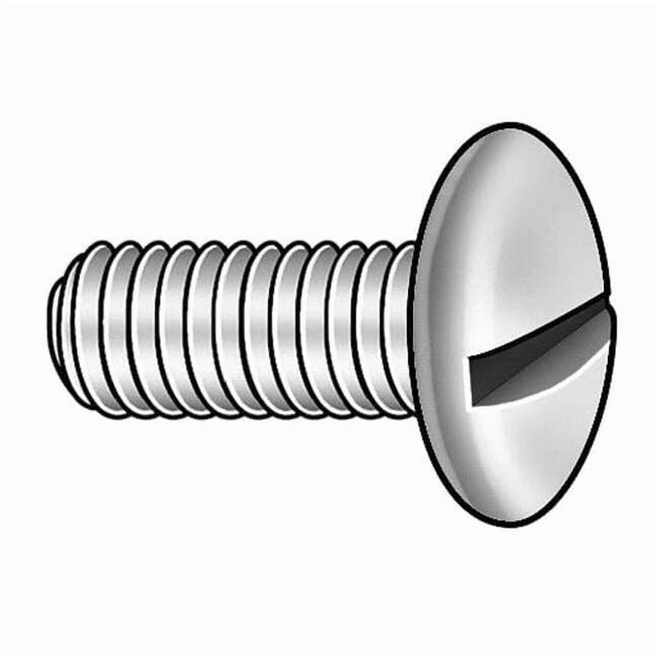 #10-32 x 1 in Slotted Truss Machine Screw, Zinc Plated Steel, 100 PK 584432-PG