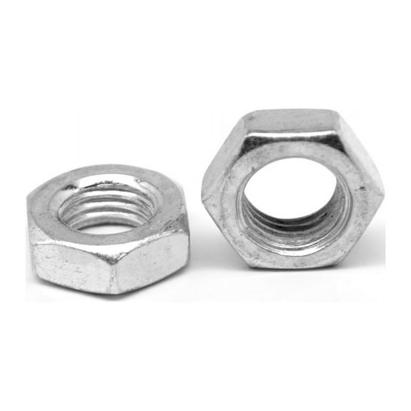 #10-32 x 11/32" x 1/8" Fine Thread Hex Machine Screw Nut Small Pattern Low Carbon Steel Zinc Plated Pk 100