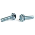 thumbnail image 1 of 10-32 x 3/4" SEMS Screws / Internal Tooth Washer / Slotted / Hex Washer Head / Steel / Zinc - 4000 Piece Carton, 1 of 1