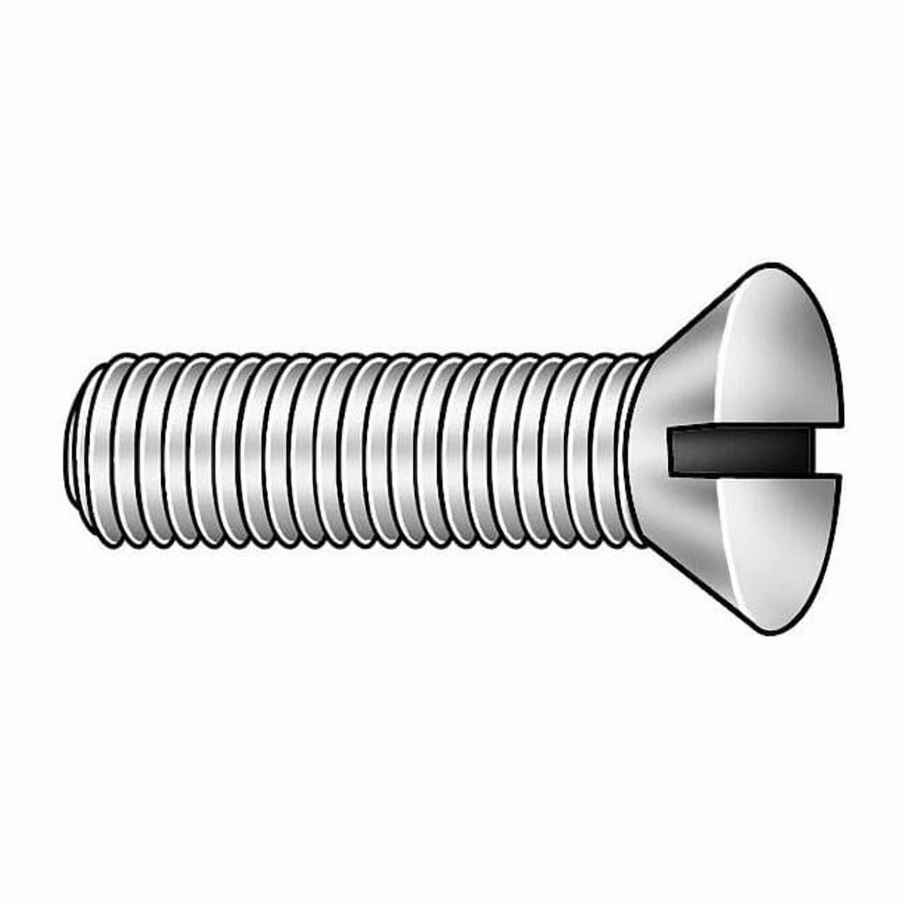 #10-32 x 3/4 in Slotted Flat Machine Screw, Zinc Plated Steel, 100 PK 580424-PG