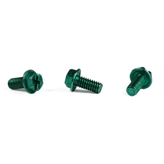 10-32 x 3/8" Machine Screws / Combo / Hex Washer Head / Steel / Zinc Green - 7000 Piece Carton