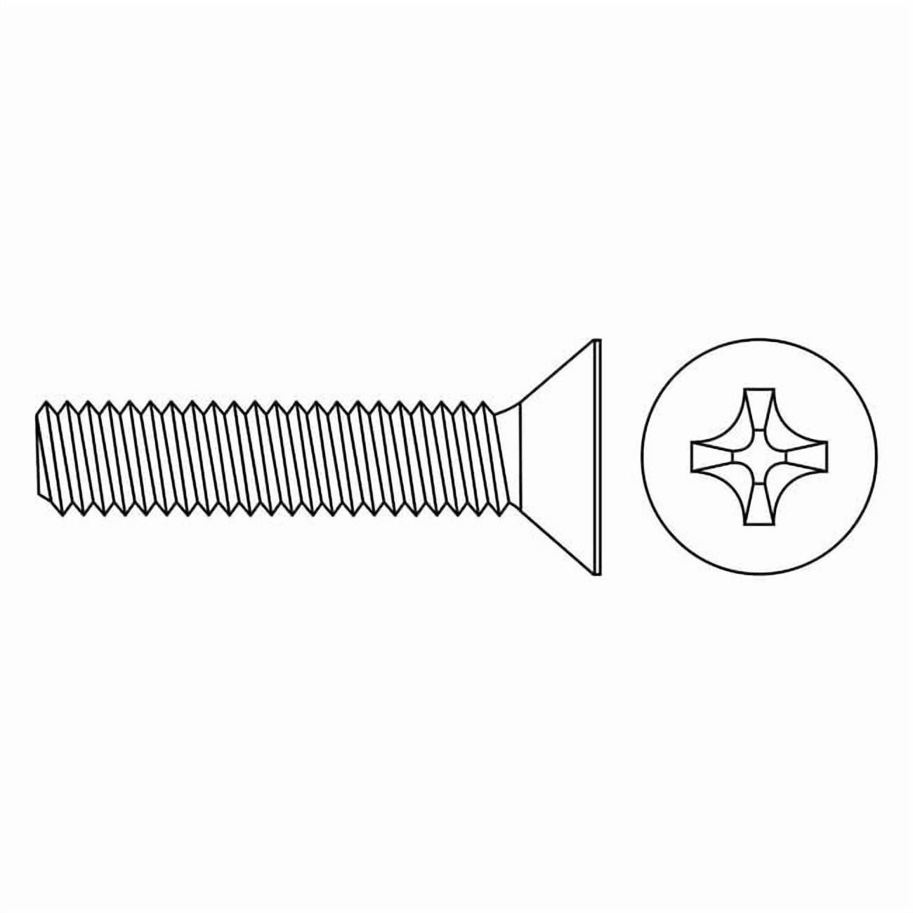 #10-32 x 3 in Phillips Flat Machine Screw, Zinc Plated Steel, 100 PK