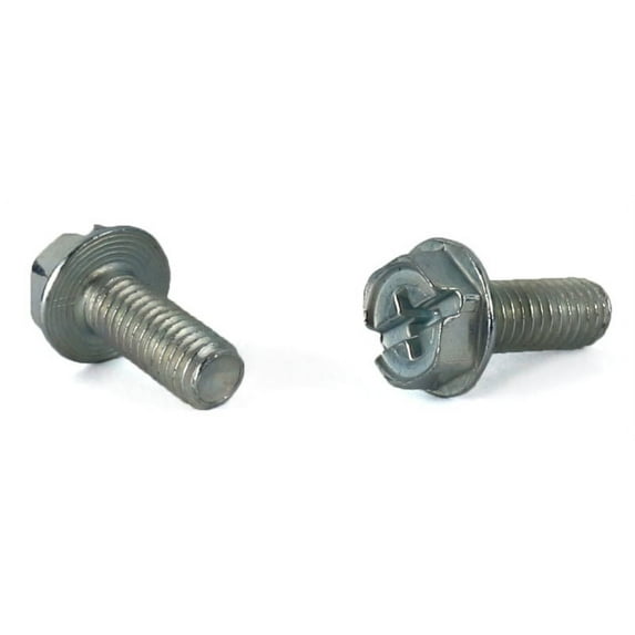 10-32 x 5/8" Machine Screws / Combo / Hex Washer Head / Steel / Zinc - 5000 Piece Carton