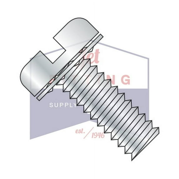 10-32 x 5/8" SEMS Screws | Internal Tooth Washers | Slotted | Pan Head | Steel | Zinc (Quantity: 4000)