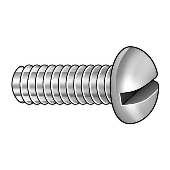 #10-32 x 5/8 in Slotted Round Machine Screw, Plain Brass, 100 PK