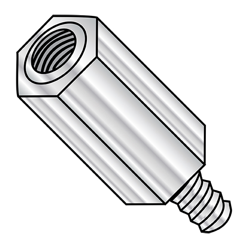 10-32X1/2 Half Inch Hex Male Female Standoff Aluminum (Pack Qty 100) BC-500811HMA