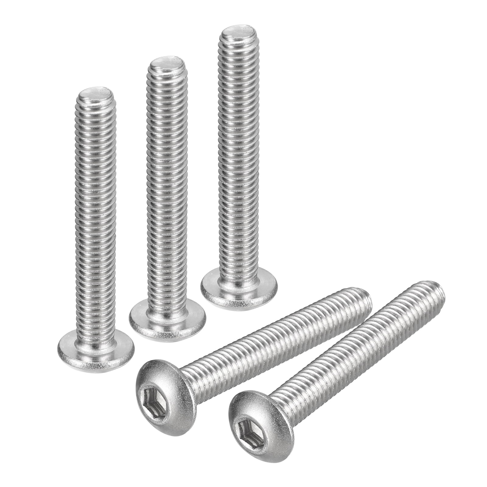 10-32x1-1/4" Button Head Socket Cap Screws, 100 Pack 304 Stainless Steel Screws
