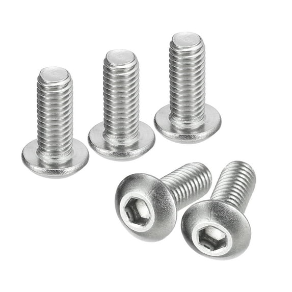 #10-32x1/2" Button Head Socket Cap Screws, 20 Pack 304 Stainless Steel Screws