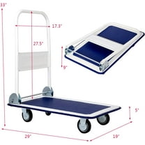 10 330lbs Platform Cart Dolly Folding Foldable Moving Warehouse Push Hand Truck - Blue