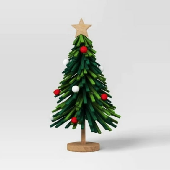 10" Christmas Fabric Tree Decor Green -