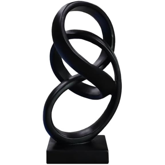 10" Modern Abstract Ribbon Decorative Sculpture, Knot Sculptures,Home Decor,Coffee Table Statues,Dining Living Room Desk Decor（Black）