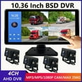 thumbnail image 1 of 10.36 In Truck 4 Channel Vehicle DVR Recorder Smart Blind Spot Radar BSD Alarm 1080P AHD Cameras Touch Monitor For Bus Trailer, 1 of 6