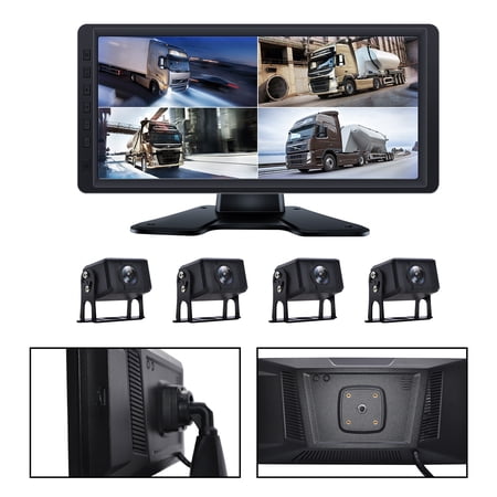 10.36" Monitor DVR Driving Video Recorder Key for RV Truck Bus + 4 Backup Camera B