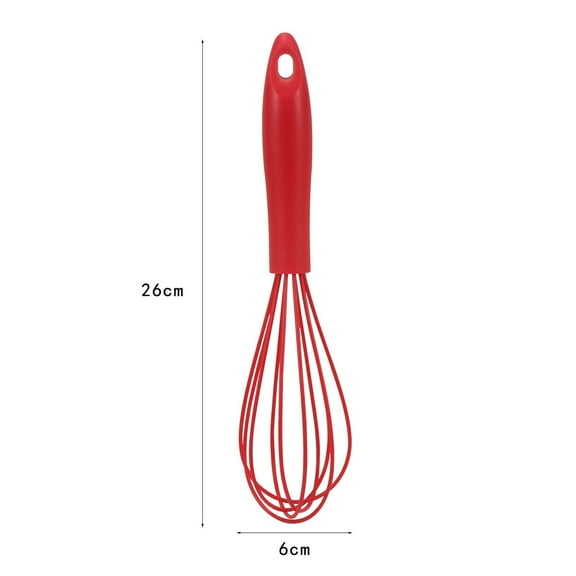 10.37" Red Non-Scratch Commercial Whisk | Dishwasher Safe Egg Beater & Milk Frother | Ergonomic Handle for Blending, Whisking, Beating & Stirring