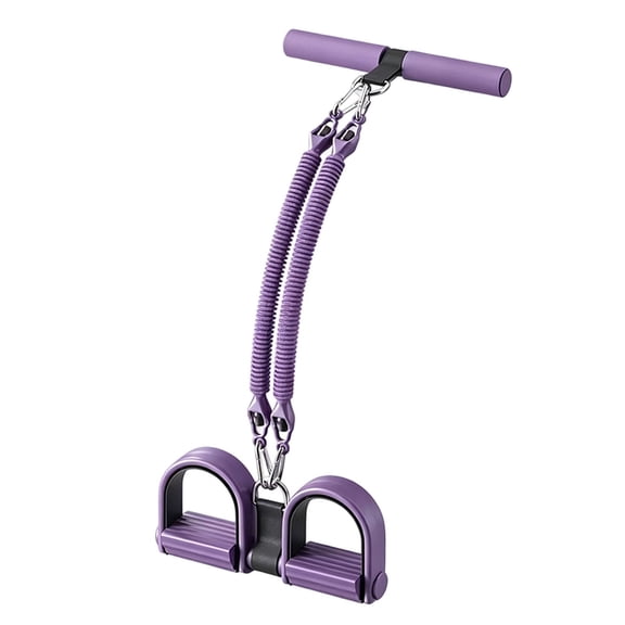 10.4*17.7" Pedal Resistance Band with Handle â 2026 Upgrade Adjustable 4-Tube Foot Pedal Ankle Puller, Latex Exercise Band Elastic Rope for Home Workout, Full Body Tummy Waist Arm Leg