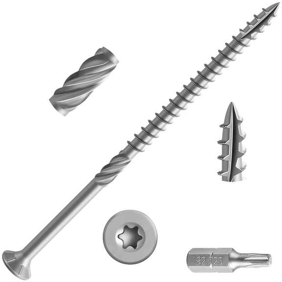 #10 * 4" 304 Stainless Steel Deck Screws (115pcs) 2 Lbs.exterior Wood Rust Resistant Epoxy Coated Bronze T25 Star Bit