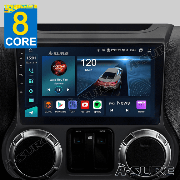 10'' 4+64GB Android 13 Car Radio Stereo Carplay for Jeep Wrangler JK 2015-2017 GPS Navi WIFI BT DSP