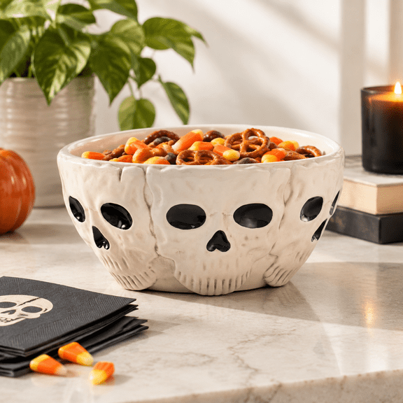 10.4 Inch White Ceramic Serving Bowl for Chocolates, Cookies and Candy