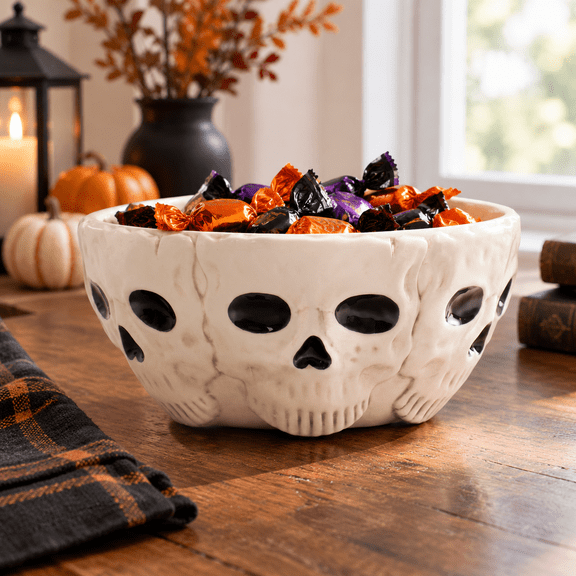 10.4 Inch White Ceramic Serving Bowl for Chocolates Cookies and Candy