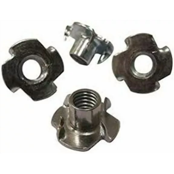 (10) 4 Prong-Tee Nuts (T Nuts) Fastener Nuts~Great For Furniture/Climbing Walls