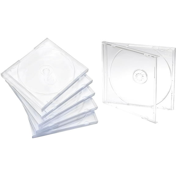 10.4 mm Standard Single Clear CD Jewel Case with Assembled Tray, 25 Pack