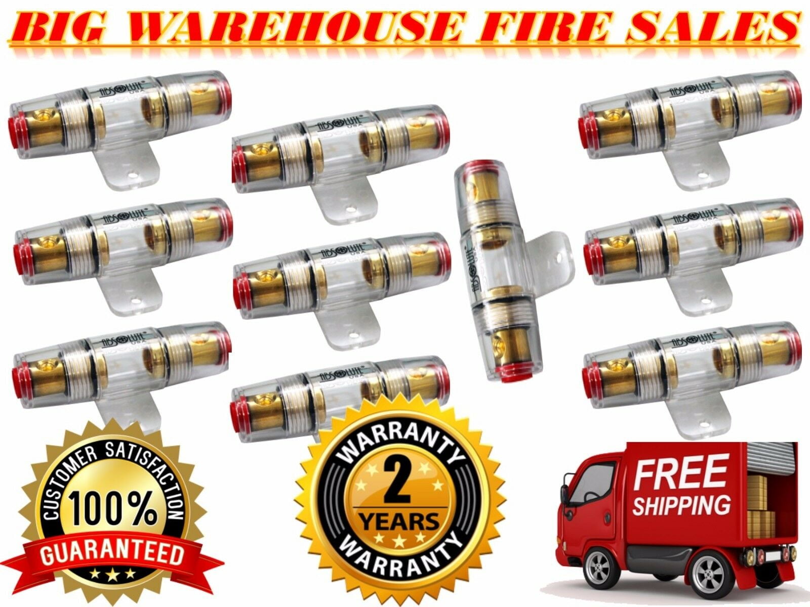 10) 4 to 10 Gauge In-Line AGU Fuse Holder Car Audio Amplifier Install AGH4