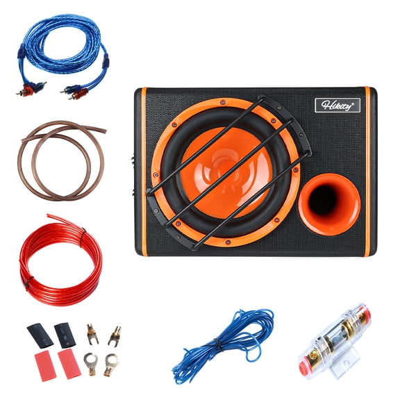 10" 4200W Audio Active Subwoofer Bass box Active Amplified system + Wiring Kit
