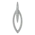 thumbnail image 1 of 10.45mm 925 Sterling Silver Rhodium Plated Cubic Zirconia Oval Pendant Necklace Pendant for Women, 1 of 2