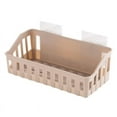 thumbnail image 1 of 10.4Inch Kitchen Storage Basket,Rustproof No-Punching Wall-Mounted Plastic Storage Basket,Bottom Hole Plastic Basket for Kitchen,Bathroom(Brown,2Pcs), 1 of 8