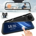 thumbnail image 1 of 10" 4K Rearview Mirror Backup Camera, 1080P Full HD Car and Truck Smart Mirror, Dual Front and Rear Cameras, Night Vision, Parking Assist, 1 of 13