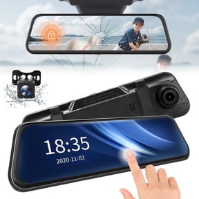 MDHAND 10" 1080P HD Rearview Mirror Backup Camera, Dual Front and Rear, Night Vision, Parking Assist