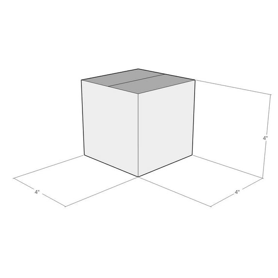 4x4x4 White Corrugated Shipping Boxes, 32 ECT Single-Wall, Qty 10