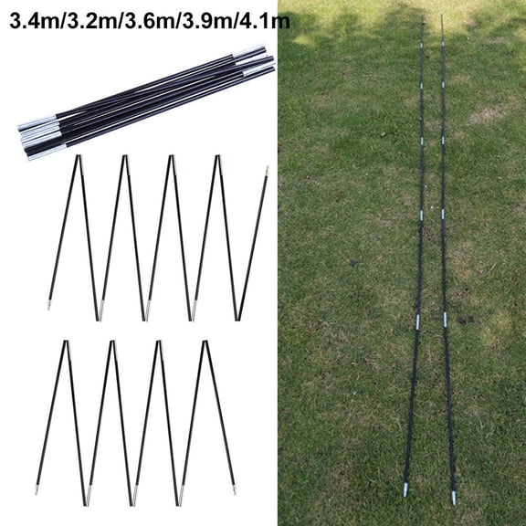 10.5-12.8Ft Fiberglass Tent Pole Awning Rods Outdoor Camping Tent Replacement Accessories Tent Repair Kits For Hiking 4.1M